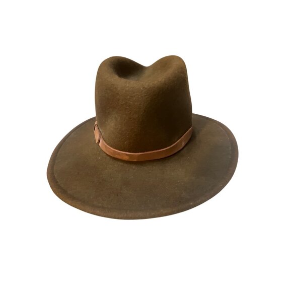 Mens Woolrich Small Brown Crushable Water Repellant Hat With Tan Leather Band - Picture 4 of 8